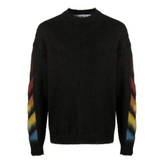 Pullover mit Farbverlauf und Slogan-Logo für Herren, schwarz