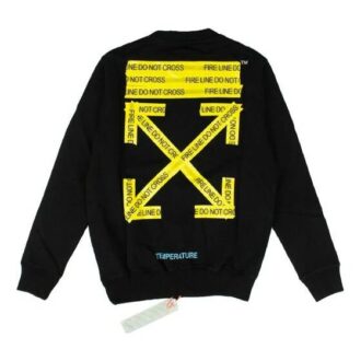 Pullover mit Fire-Tape-Grafik, schwarz/gelb