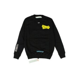 Pullover mit Fire-Tape-Grafik, schwarz/gelb