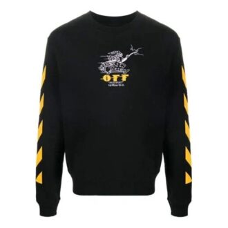 Pullover mit gesticktem Streifenlogo, schwarz