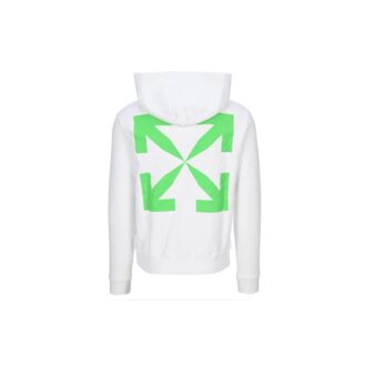 Pullover mit Kapuze und Pfeil-Print für Herren, Weiß
