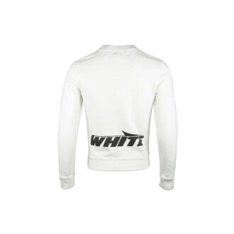 Pullover mit Logo-Aufdruck, Rundhalsausschnitt, Weiß