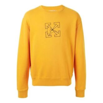 Pullover mit lustigem Logo-Aufdruck Gelb