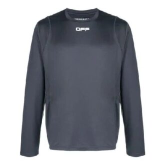 Pullover mit Rundhalsausschnitt und Logo, Langarmversion, Grau