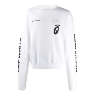 Pullover mit Rundhalsausschnitt und Pfeilmuster, weiß