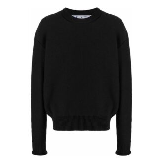 Pullover mit Rundhalsausschnitt und Wellenmuster „Schwarz“