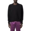 Pullover mit Rundhalsausschnitt und Wellenmuster „Schwarz“