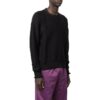 Pullover mit Rundhalsausschnitt und Wellenmuster „Schwarz“