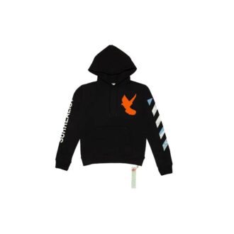 Pullover mit surrealistischem Aufdruck, orangefarbener Reißverschluss, lockere Passform, schwarz