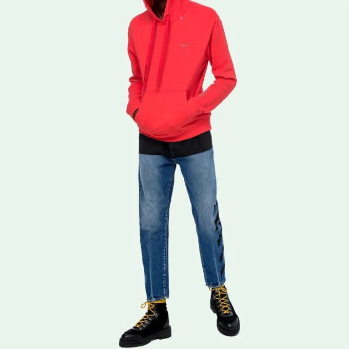 Rückseite Herren-Logo-Pullover in normaler Passform