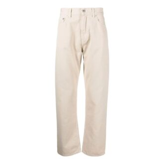 Reißverschluss-Hose mit geradem Bein „Beige“