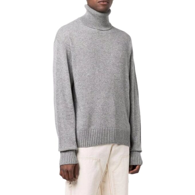 Rollkragenpullover mit gesticktem Logo