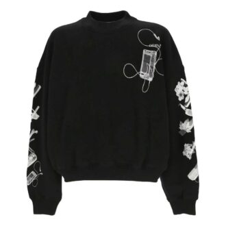 Scan Arr Over Rundhals-Sweatshirt „Schwarz Weiß“