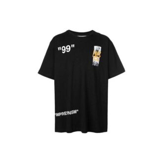 Schwarz bedrucktes Baumwoll-Shorts-Shirt mit kurzem Arm, lockere Passform