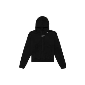 Schwarz, gewelltes Logo, Slogan-Aufdruck, lockere Passform