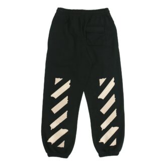 Schwarz-goldene Sport-Hose mit Gummibund und Streifen, schwarz