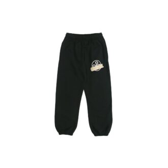 Schwarz-goldene Sport-Hose mit Gummibund und Streifen, schwarz