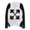 Schwarz/Weißer Pfeil-Pullover für Herren, Weiß