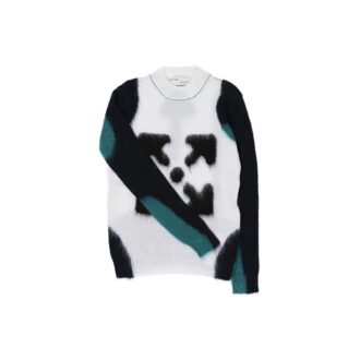 Schwarz/Weißer Pfeil-Pullover für Herren, Weiß