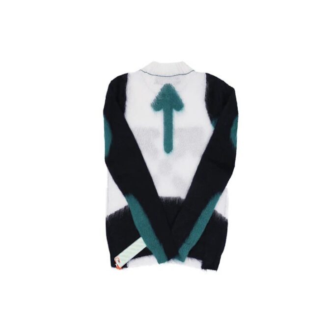Schwarz/Weißer Pfeil-Pullover für Herren, Weiß