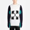 Schwarz/Weißer Pfeil-Pullover für Herren, Weiß