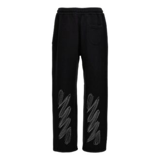 Scribble Diags Jogginghose mit Kordelzug „Schwarz“