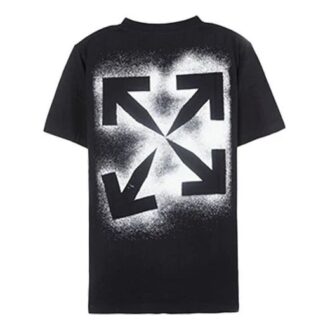 Splash Ink Arrows Rundhalsausschnitt Kurzarm Schwarz