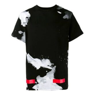 Splash Ink Kurzarm-T-Shirt Schwarz