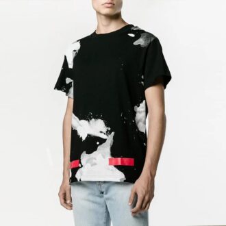 Splash Ink Kurzarm-T-Shirt Schwarz