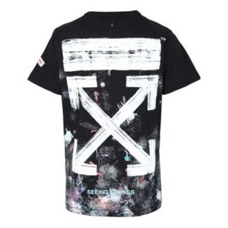 Splash Ink Shorts-T-Shirt, locker geschnitten, Unisex, Schwarz
