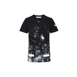 Splash Ink Shorts-T-Shirt, locker geschnitten, Unisex, Schwarz
