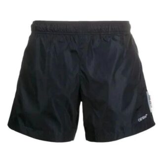 Sport-Badehose mit Logo-Applikation für Herren, schwarz
