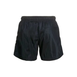 Sport-Badehose mit Logo-Applikation für Herren, schwarz
