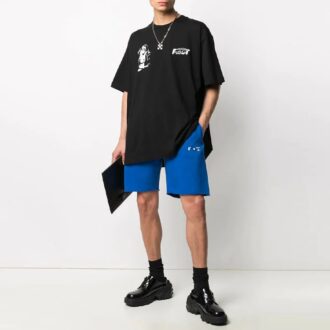 Sportshorts mit Logo-Aufdruck, Slim-Fit-Version, Blau