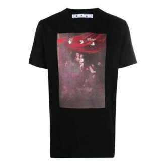 Sprayed Caravaggio Kurzarm-Slim-T-Shirt „Schwarz“