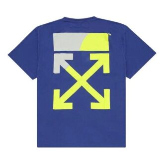 SS19 Arrows Oversize-T-Shirt mit kurzen Ärmeln „Blue Neon Green“