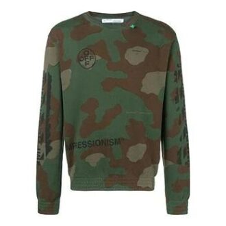 SS19 Camouflage Diag Stencil Rundhals-Pullover