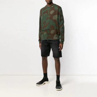 SS19 Camouflage Diag Stencil Rundhals-Pullover