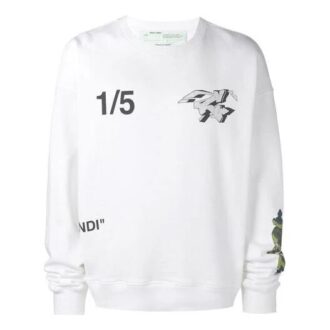 SS19 Fleece-Jacke für Herren mit Cartoon-Charakter-Print, Weiß