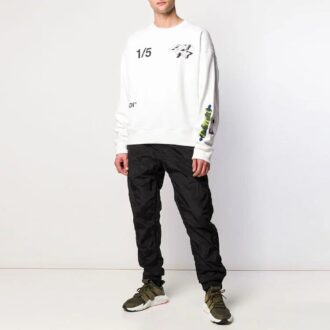 SS19 Fleece-Jacke für Herren mit Cartoon-Charakter-Print, Weiß