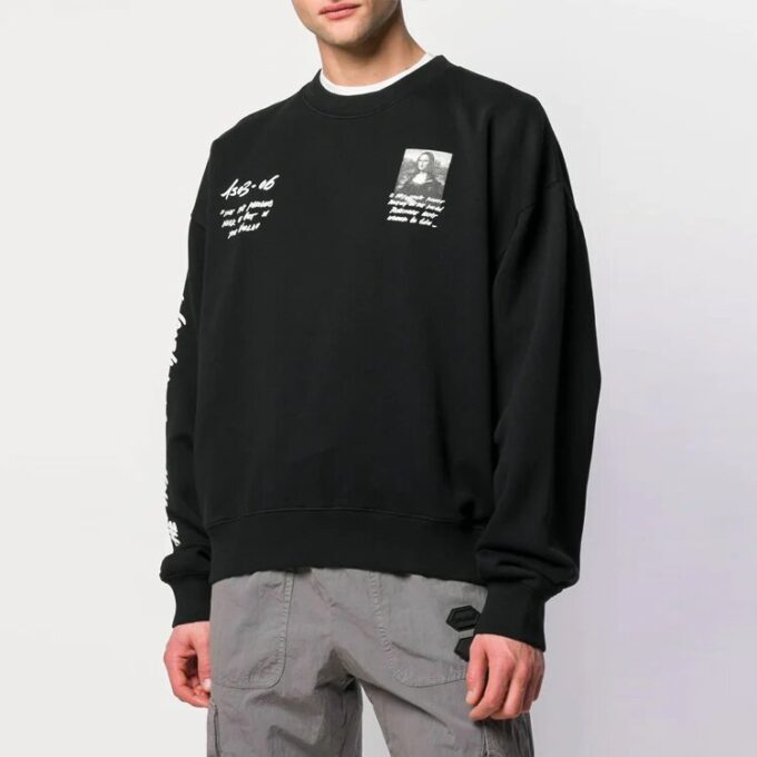 SS19 Herren-Pullover mit Mona Lisa-Logo und Rundhalsausschnitt