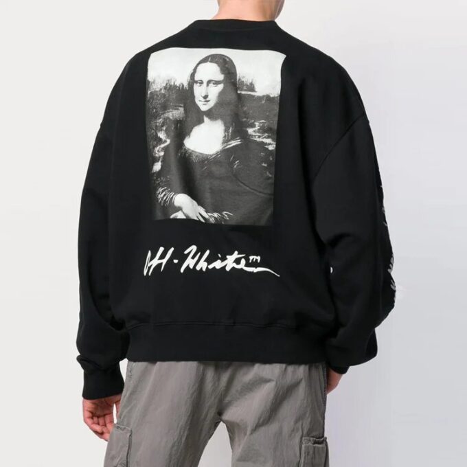 SS19 Herren-Pullover mit Mona Lisa-Logo und Rundhalsausschnitt