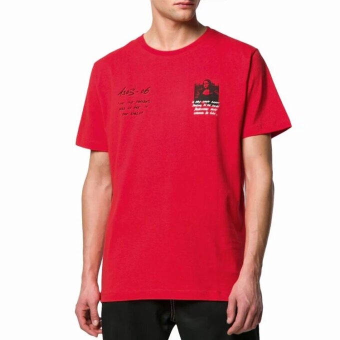 SS19 Herren-T-Shirt mit Logo von Mona Lisa, normale Passform