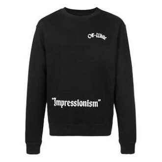 SS19 Impressionist Virgil Abloh Slim Crewneck Sweater Schwarz