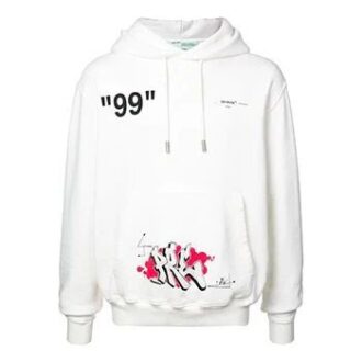 SS19 Sweatshirt mit Graffiti-Print, weiß