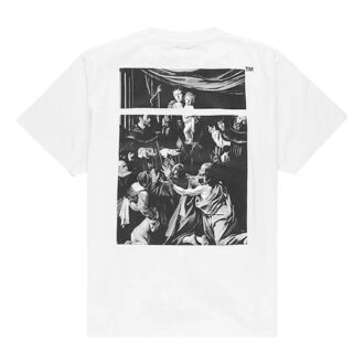SS20 Caravaggio T-Shirt mit quadratischem Logo-Print auf dem Rücken, kurzärmelig, weiß