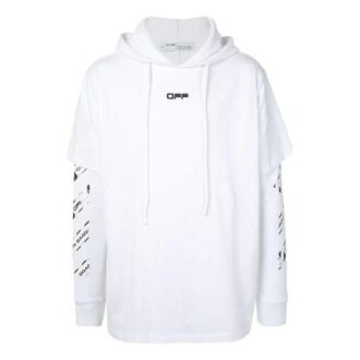 SS20 Kapuzenpullover mit Airport-Tape-Print für Herren, Weiß