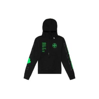 SS20 Schwarzes Kapuzensweatshirt mit Skizze der Arrows auf dem Rücken, Herren-Logo, normale Passform
