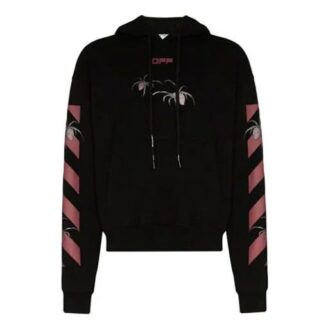 SS20 Spider Arrows Print Kapuzen-Fleece Herren Schwarz