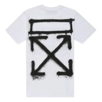 SS20 Virgil Abloh Herren Weißer Slim-Fit-Pullover mit Sprühfarben-Print